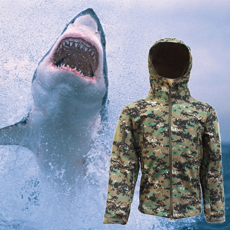 뜨거운 판매 상어 피부 소프트 쉘 야외 군사 사냥 전술 재킷 남자 방수 Windproof 코트 야외 장비